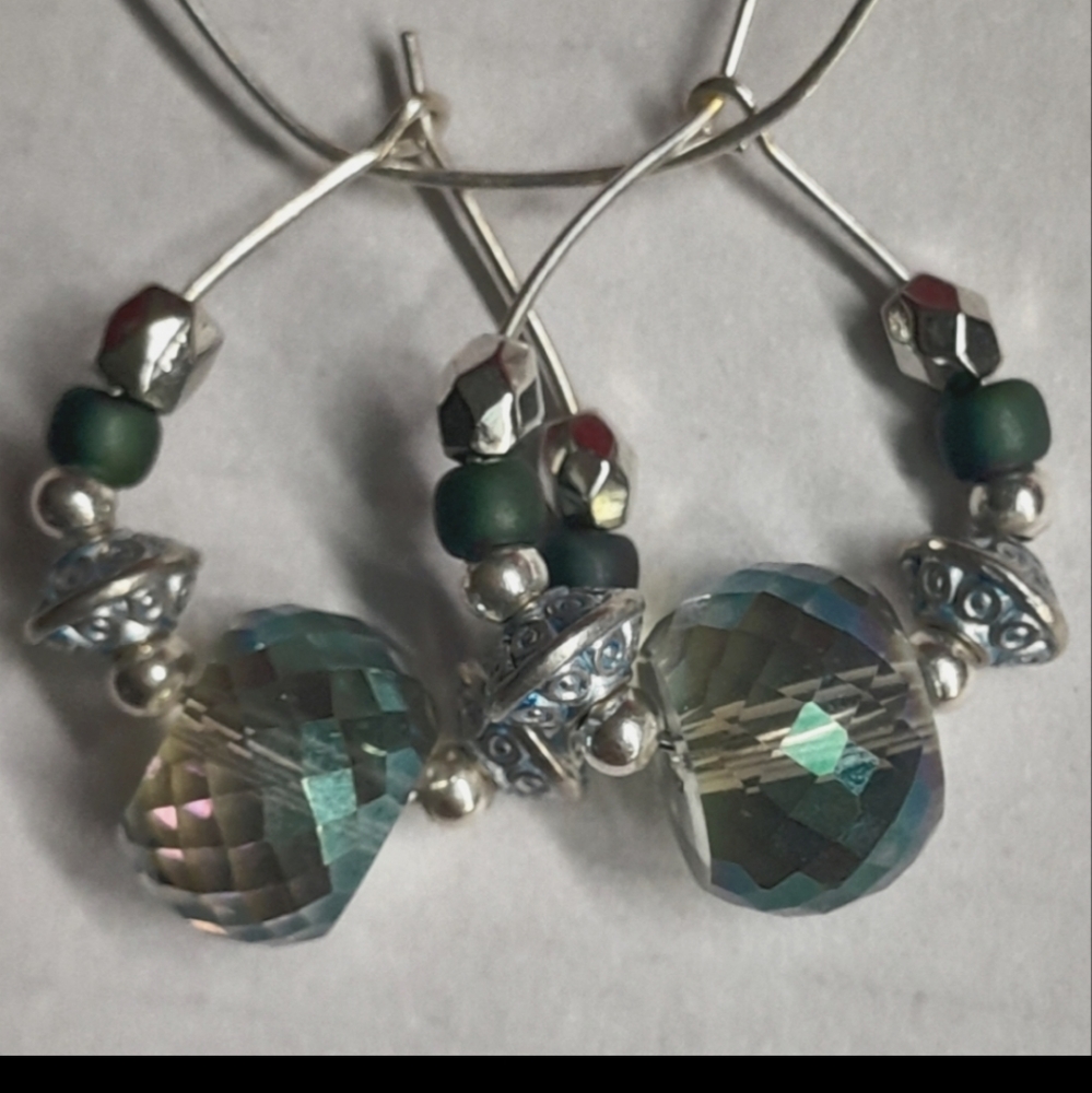 Handmade 1/2" hoop glass bead Earrings